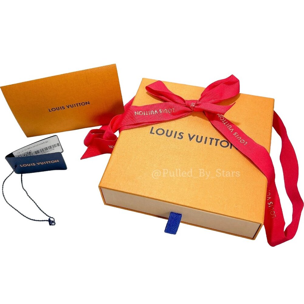 LOUIS VUITTON Medium Orange Pullout Drawer Box (7" x 7" x 2") + Ribbon & Misc. - Picture 2 of 16